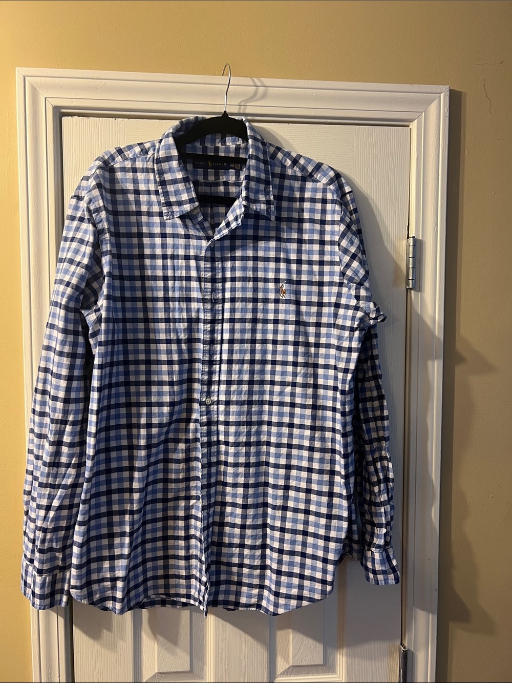 Polo by Ralph Lauren Navy and White Glen Plaid Button-Down Shirt